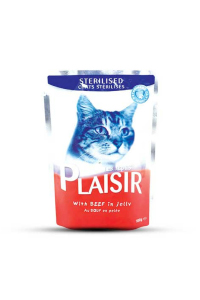 Plaisir Sterilised Cats Beef Jelly 100g